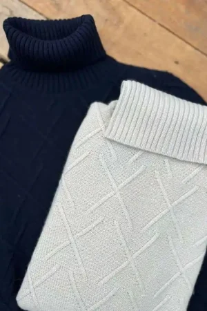 Cavalleria Toscana CT Pull col roulé en laine d'hiver Femme Certifié