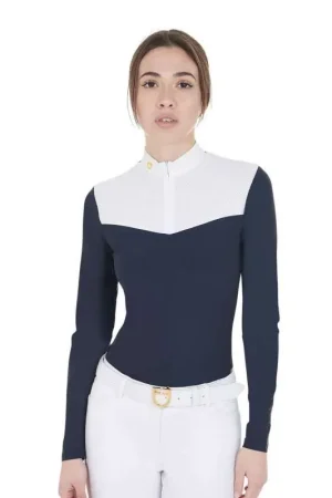 Equestro Polo de Compétition Femme Equestro en Tissu Technique et Mesh Marque