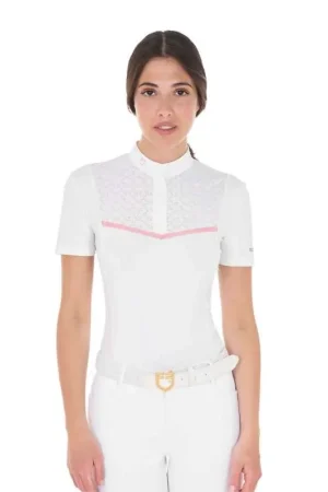 Equestro Polo Concours Femme Inserts Perforés - ETE25 Dernier Modèle