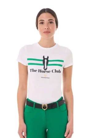 Equestro T-shirt Rayures Horse Club Femme - ETE25 Achetez Aujourd'hui