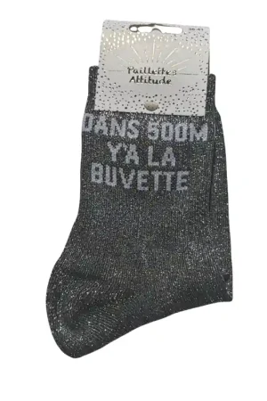 Quantité Limitée Paillettes Attitude Chaussettes Dans 500m y'a la buvette