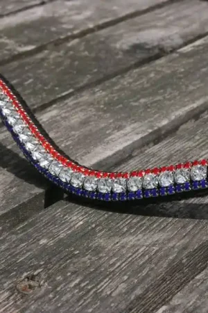 Frontal strass blanc, rouge et bleu Quantité Limitée