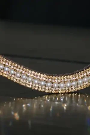 Petit Prix Frontal strass dorés et perles