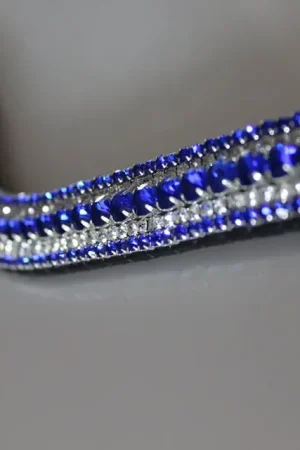 Frontal strass blanc et bleu roi Dernier Modèle