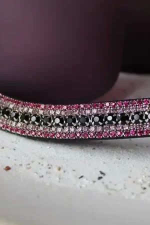 Frontal strass blanc rose et noir Certifié