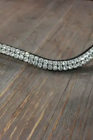 Certifié Frontal deux rangées strass blanc