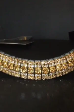 Paiement Sécurisé Frontal strass blanc et doré