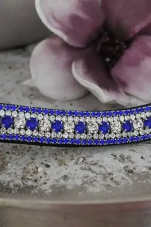 Frontal strass blanc et bleu roy Remise