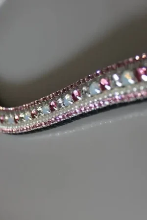 Frontal strass rose et argent Commander Maintenant