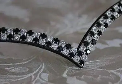 Frontal strass - Damier argent/noir Nouvel Arrivage