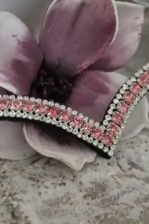 Haute Qualité Frontal cristaux argent et rose