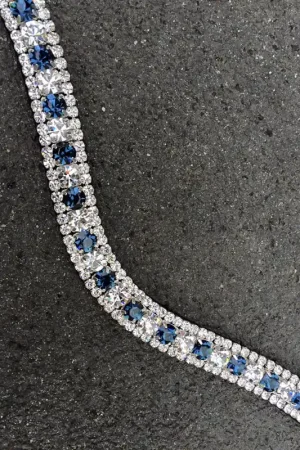 Offre Limitée Frontal cristaux argent et marine