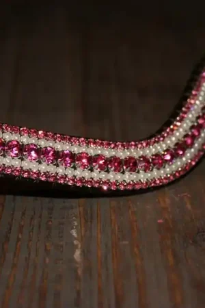 Bon Plan Frontal en strass - Fuchsia et perles