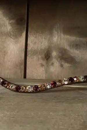Frontal en cristaux rouge foncé, or et argent Offre Spéciale