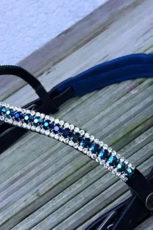 Meilleur Choix Frontal strass argent et bleu