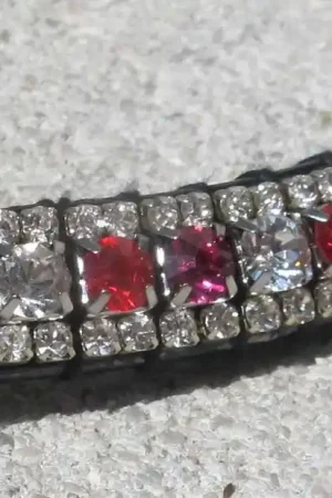 Frontal strass rouge/rose/argent Offre Limitée