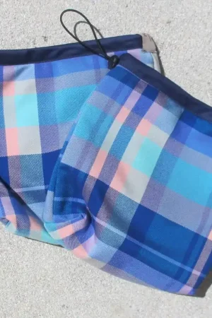 Authentique Pochettes d'étriers Ecossais bleu/rose - RG ITALY
