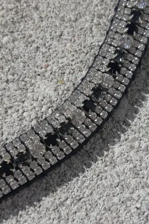 Frontal strass - noir, gris et blanc Expédition Rapide