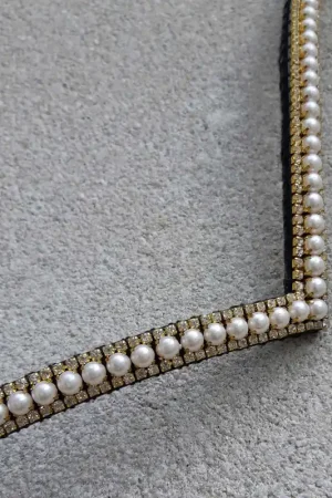 Frontal strass blanc et grosses perles Prix Choc