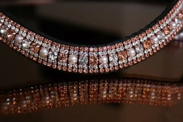 Frontal strass argent, rose gold et perles Promotion Saisonnière