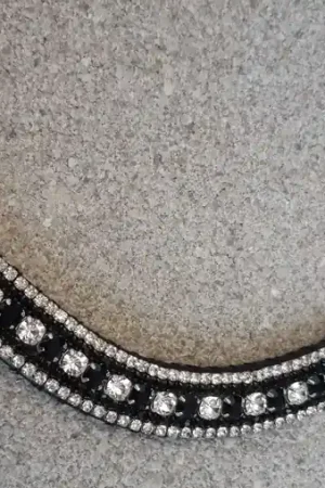 Bon Marché Frontal en strass Argent et noir