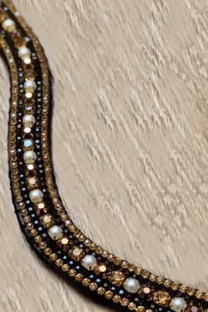 Prix Choc Frontal strass noir, or et bronze