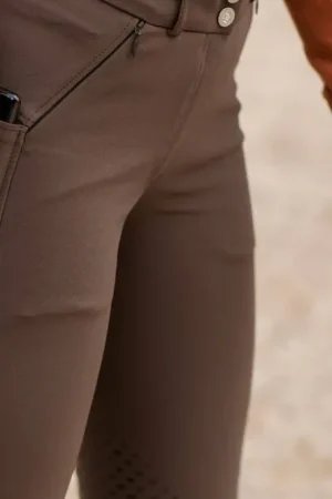 Pantalon Elite Knee Grip Equestrian Stockholm - Mid Brown Pas Cher