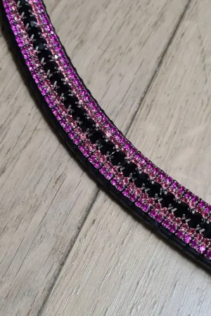 Réduction Frontal strass noir et rose