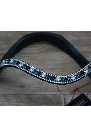 Réduction Frontal strass bleu marine et bleu turquoise