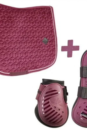 Ensemble tapis velvet fuchsia Kentucky et guêtres Aurora Lami-cell Expédition Rapide