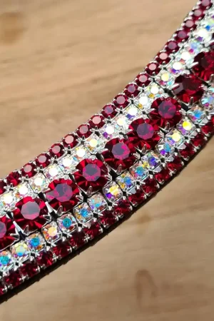 Frontal strass blanc à reflets et bordeaux Acheter Direct