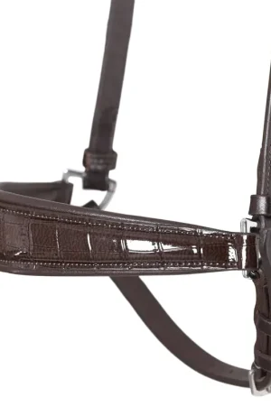 Muserolle allemande vernie marron croco - SD Design Solde