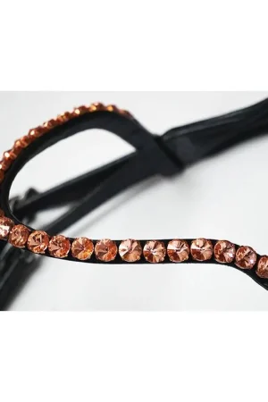 Paiement Sécurisé Frontal strass Rivoli 12 mm Copper - Concept Equine