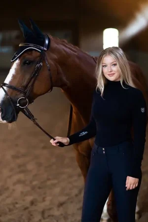 Pull col roulé Midnight Blue - Equestrian Stockholm Produit De Marque