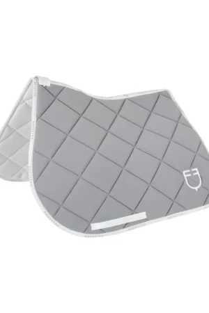 Tapis de selle technique logo gris/blanc- EQUESTRO Retour Gratuit