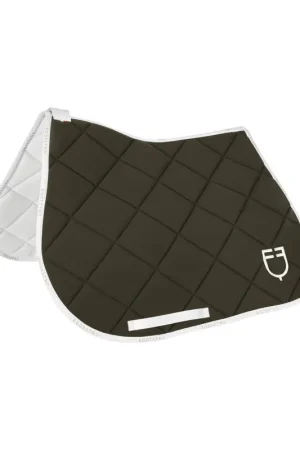 Tapis de selle technique logo kaki/blanc - EQUESTRO Marque