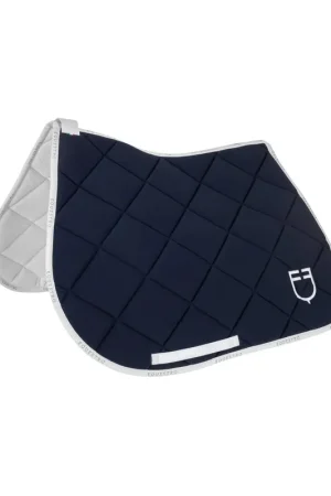 Tapis de selle technique logo bleu marine/blanc - Equestro Vente Flash