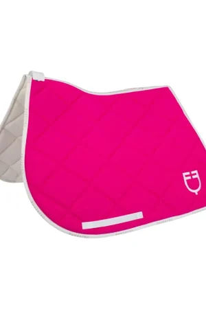 Tapis de selle technique logo fuchsia/blanc - EQUESTRO Jusqu'à Épuisement Des Stocks