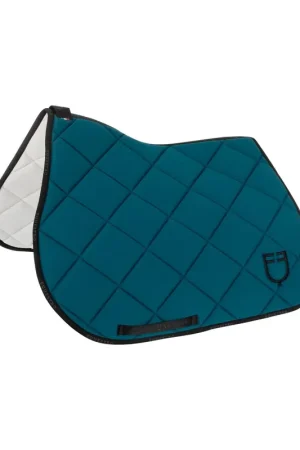 Tapis de selle technique logo bleu pétrole/noir- EQUESTRO Livraison Express