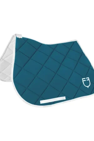 Must-Have Tapis de selle technique logo bleu pétrole/blanc- EQUESTRO