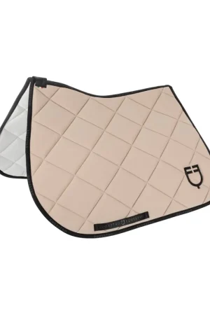 Tapis de selle technique logo beige/noir - EQUESTRO Prix Promo