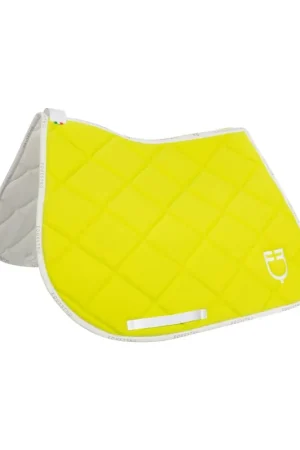 Tapis de selle technique logo jaune/blanc - EQUESTRO Prix Promo