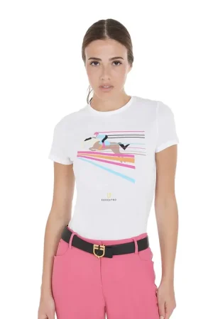 Promotion Saisonnière T-shirt ajusté design de saut coloré - EQUESTRO