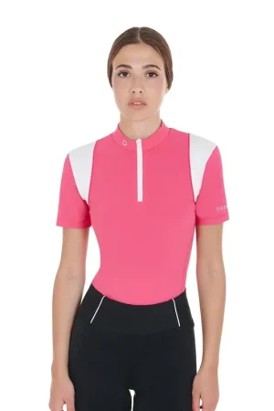Polo d'entrainement slim fit avec inserts mesh - EQUESTRO Produit De Marque