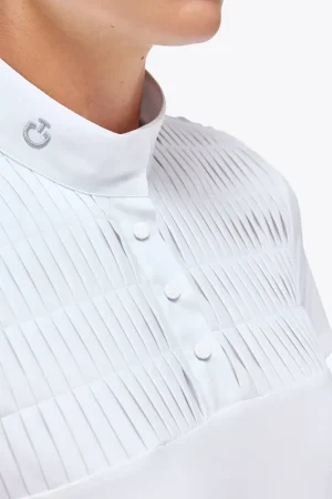 Polo de concours Jersey S/S Pleated Bib - CAVALLERIA TOSCANA Achetez Aujourd'hui