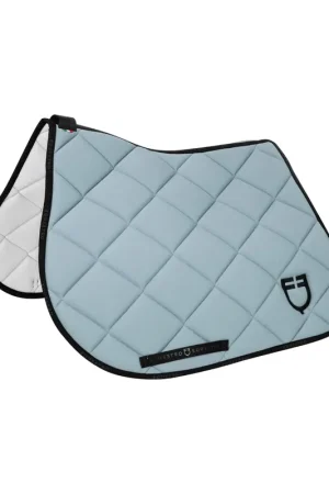 Tapis de selle logo grey mist/noir - EQUESTRO Usine Directe