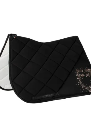 Prix Cassé Tapis de selle logo strass noir - EQUESTRO