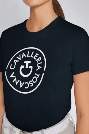 Tee-shirt Double Orbit Coton marine - CAVALLERIA TOSCANA Petit Prix