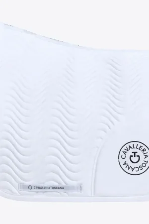Tapis de selle Double Orbit Wave Quilted Blanc - CAVALLERIA TOSCANA Certifié