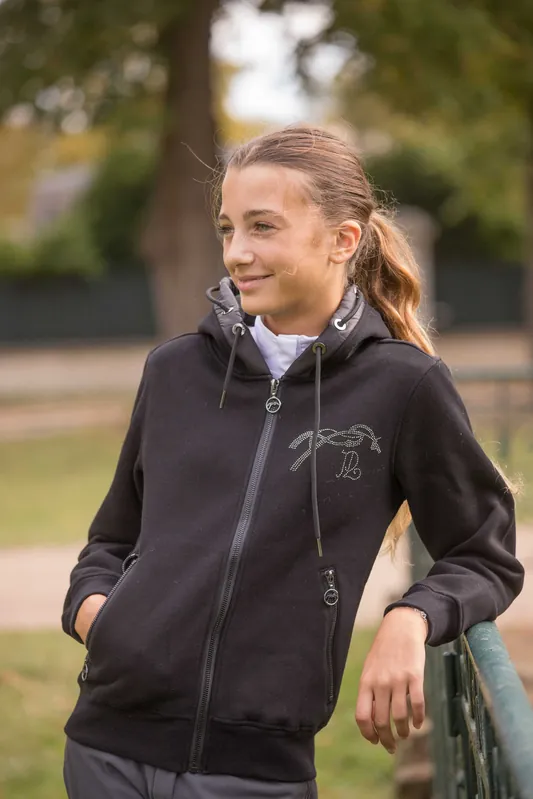 Promotion Sweat zippé à capuche Fluore noir - PENELOPE COLLECTION